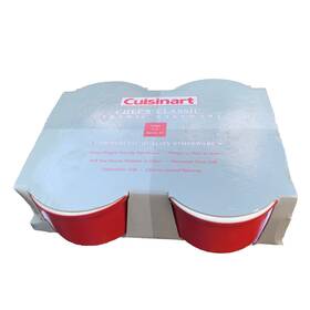 Ccb45-4rd Cuisinart New Chefs Classic 4 Red Ramekins Stoneware 5 Oz Ceramic Bakeware Set