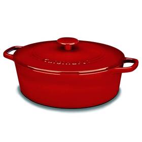 2d30cr Cuisinart Ci755%2d30cr Chefs Classic Enameled Cast Iron Oval Covered Casserole Cardinal R