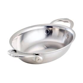 31827 Culinary Provisions Oval Clad Stainless Steel Au Gratin 8 Inch X 6 Chefs Special