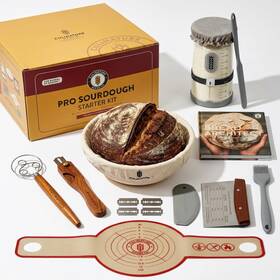 Culinature 199284196223 Complete Sourdough Starter Kit With Troubleshooting Book 39oz Borosilicate Ja
