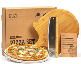 Cg-100 Cuzi Gourmet Xl 4-piece Pizza Stone Set - 15 Inch Thermal Shock Resistant Cordierite