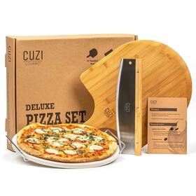Cg-200 Cuzi Gourmet 4-piece Large Pizza Stone Set - 13 Inch Thermal Shock Resistant Cord