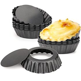 Cyimi 12 Pcs Egg Tart Molds 3inch Mini Pans Removable Bottom Cupcake Cake Cyimi 12 Pcs Egg Tart Molds 3inch Mini Pans Removable Bottom Cupcake Cake