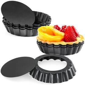 Cyimi 735530852088 4 Inch Mini Tart Pan Set Of 8 Non-stick Quiche With Removable Bottom He