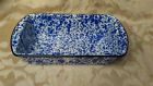 D32 Crow Canyon Home New Blue Marbled Enamelware Bread Loaf Baking