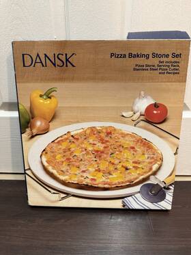 32316-29805 Dansk Pizza Baking Stone Set Brand New Stainless Steel Slicer Rack And 32316-29805 Dansk Pizza Baking Stone Set Brand New Stainless Steel Slicer Rack And