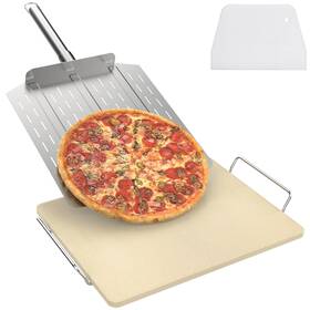 Dc-us-taocb1512pp Dcyourhome Universal Extra Large Pizza Stone With Rack For Oven Bbq Grilling 12 Inch X 15