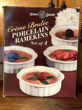 Dean Jacobs 715483045256 Set Of 4 Creme Brulee Porcelain Ramekins 5 1/2 Oz Capacity New