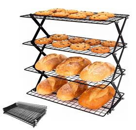 Dr-4t-clr Debtrop 4 Tier Collapsible Cooling Rack For Baking Cookie Gadgets Adjustable