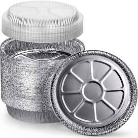 Decorrack 840362814613 14 Round Aluminum Pans With Dome Lid 9 Inch Heavy Duty Tin Foil Perfec