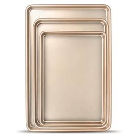 Dee-8977us Deedro Baking Sheet Pan Set Of 3 Commercial Cookie Sheets For Nonstick Half