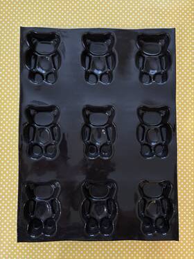 Fp002056 Demarle Flexipan Silicone Baking Tray France 9 Bear Cavities Used Once
