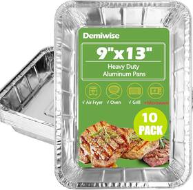 Demiwise 758211219239 Thickened 10 Pack Aluminum Foil Pans 9x13 Disposable Tin