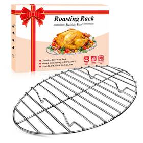 Dp-019 Depango Oval Turkey Roasting Rack 12 Inch Stainless Steel For Thanksgiving Chris