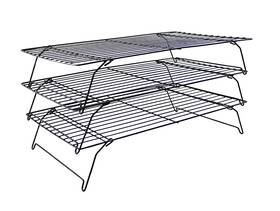 Dependable Industries Inc. Essentials 097958052601 3-tier Stackable Tall Cooling Rack 15.75 Inch X 10 Lightweight Metal Trays For