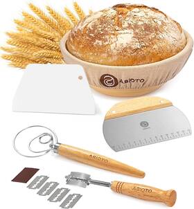 Bbk-9rs Dereks Goods Sourdough Tools And Supplies - A Complete Bread Making Kit With 9 Inch Round Proofin