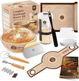 Bk-9res-24oz Dereks Goods Sourdough Starter Kit With 9 Inch Round Banneton Proofing Basket And 24oz Ja