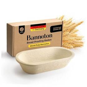 Bn-l-1-sm Dereks Goods 13 Inch Oval Wood Pulp Banneton Bread Proofing Basket 2.2lb 13-inch Smooth