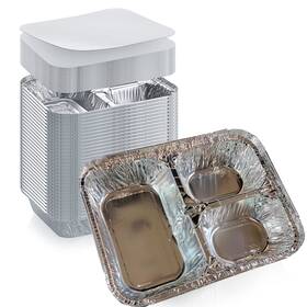 Dhg Professional 815983016432 Disposable Aluminum Foil Tray With Paper Board Lids Pack Of 20 Sets 3 Compa