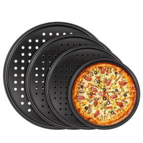 645074 Dimeho 1 Non-stick 4-piece Pizza Tray Set Pan With Holes Baking Pa