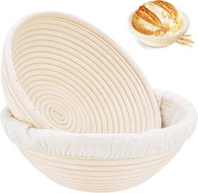 Bpb0003 Dimpola 3 Banneton Bread Proofing Basket Set Of 2 9 Inch Sourdough Proof