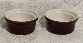 Dc603 Diversified Ceramics 2 Vintage Brown Souffle Dish Bowl 10oz Usa Made