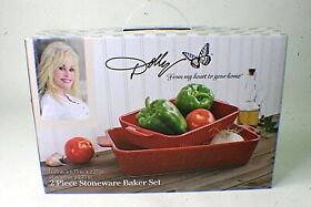 Dolly 2 Piece Stoneware Baker Set New And Sealed H1 Dolly 2 Piece Stoneware Baker Set New And Sealed H1