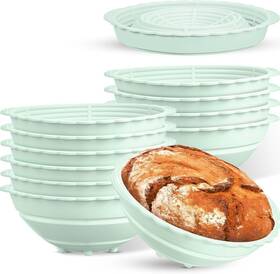 Baskets-2358 Domensi 10 Pcs Silicone Bread Proofing Baskets 9 Inch Collapsible Sourdough Box