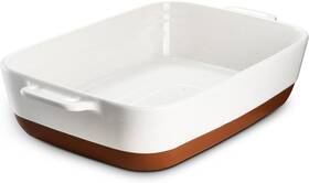 Dowan 445003594591 Ceramic Baking Dish 9x13 Deep Lasagna Pan Large Casserole Handles White