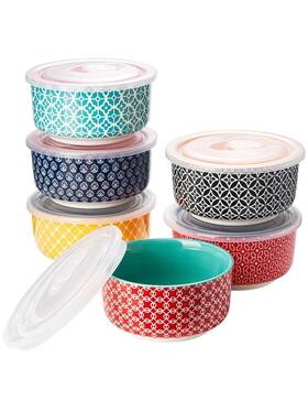 D04231e138 Dowan 8 Oz Ramekins With Lids Oven Safe For Creme Brulee Ceramic Custard Cups