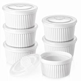 Fgd-ad-153 Dowan Ramekins 8 Oz Oven Safe With Lids Creme Brulee Bowls Porcela Inch
