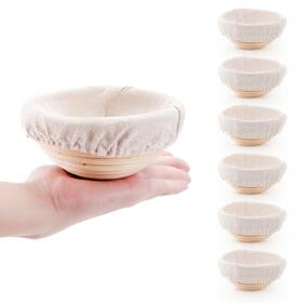 Doyolla 701385592738 Mini Bread Dough Proofing Basket And Liner Set Of 6 5 Inch Sourdough Br