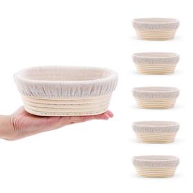 D-obpb-6.6-5 Doyolla Mini Oval Proofing Set 6.5inch Of 5 Sourdough Baskets Bread Dou