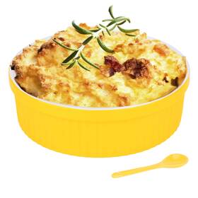 Duido 750783860963 Souffle Dish Ramekins For Baking 48 Oz 1.5 Quart 7.5 Inch Large Ceramic