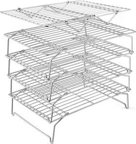 X10.1 E-far 313087297271 5-tier Cooling Rack 15 Inch Stainless Steel Stackable Wire