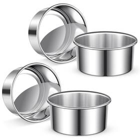 B0dkp34534 E-gtong 4pcs 4 Inch Mini Cake Pan Set - 304 Stainless Steel Nonstick Leakproof Healthy