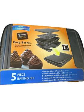 Easy Store 640991300149 Bakers Secret 5 Piece Baking Set Nonstick Cookie Muffin Square Loaf Roaster Vtg Easy Store 640991300149 Bakers Secret 5 Piece Baking Set Nonstick Cookie Muffin Square Loaf Roaster Vtg