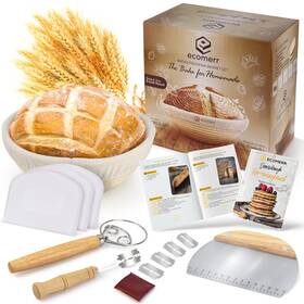 Ecomerr 860011860846 Banneton Bread Proofing Basket 9inch Round Sourdough Starter Kit