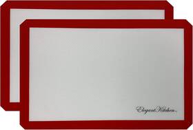 Elegant Kitchen 088234217029 Non-stick Silicone Baking Mat - Red- 2 Piece