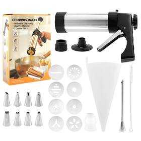 Elusjd00003 Elegicklip Stainless Steel Churro Maker Machine With 8 Discs Nozzles And Piping Tips C