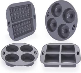 Em-4pcs-b Em Silicone Air Fryer Liners Set Of 7.5 Inch 4-pack Baking Gray
