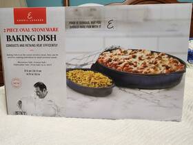 Emeril Lagasse 840147822215 Oval Stoneware Baking Dish 2-pc Set Blue