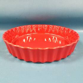 Emile Henry 289313460245 France Red Ruffled 9 Inch Round Quiche/pie Ceramic Baking Dish