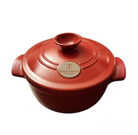 Emile Henry 289316145934 Sauteuse Braiser Red 7 3/4 Inch Pot Pan Dutch Oven Used With Some Wear