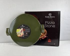 Emile Henry 289318775146 France 14.5 Inch Bbq Ceramic Pizza Stone Pan Olive Green New In Box