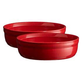 344013 Emile Henry Made In France 8.5 Oz Creme Brulee Set Of 2 5 Inch By 1.5 Burgundy