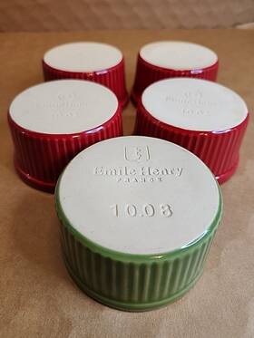 4cherry Emile Henry Set Of Ramekins 10.02 Get 1 Free Green 10.08 Euc France