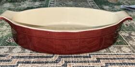 7672 Emile Henry Williams Sonoma Oval Roasting Pan 8 X 11 Discontinued Color Red