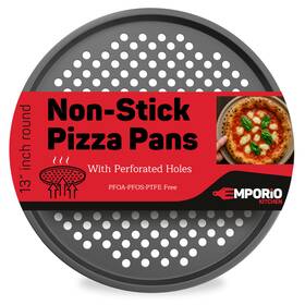 Ekpizp1x Emporio Kitchen Non-stick Pizza Pan 1 Pack 13 Inch Round Carbon Steel Gray