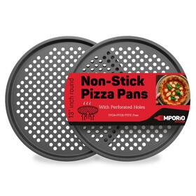 Ekpizp22x Emporio Kitchen Non-stick Pizza Pan 2 Pack 13 Inch Round Carbon Steel Gray